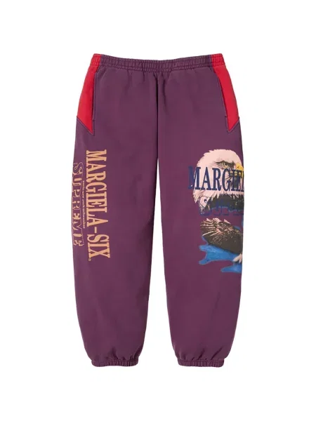Pantaloni Supreme cu imagine alergare violet