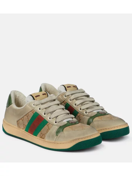 Usnjene superge Gucci Screener bež