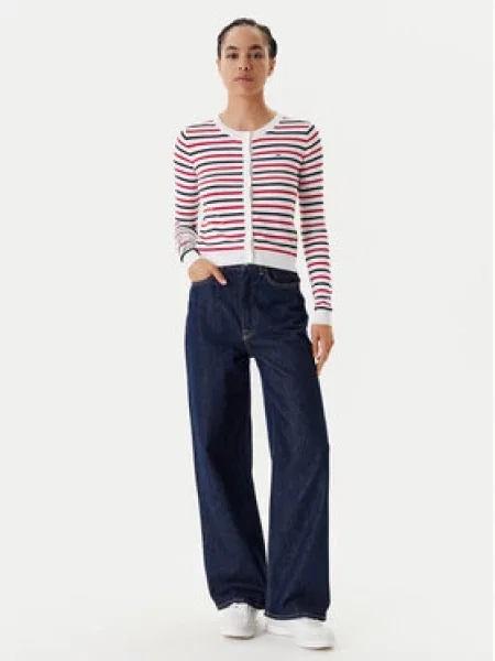 Tommy Jeans Kardigan Essential Barevná bílý