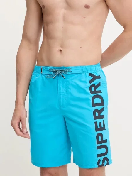 Плувни шорти Superdry синьо
