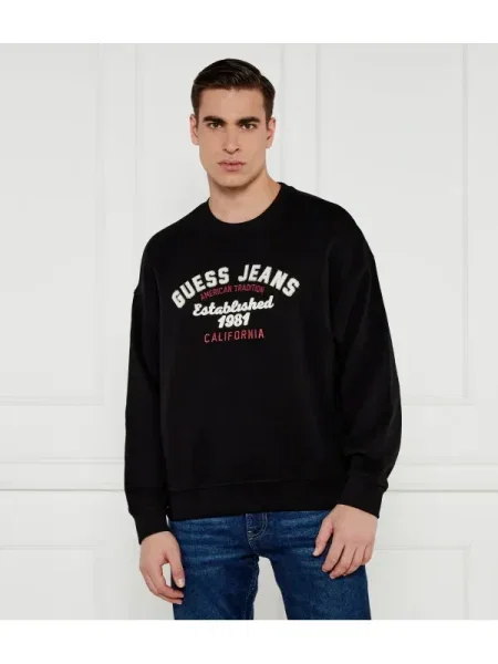 Guess Jeans Hanorac VINTAGE | Oversize fit negru