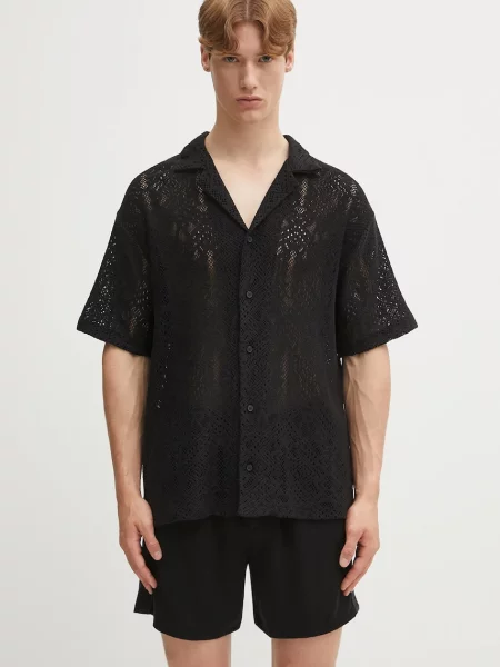 Košulja Represent All Over Crochet Shirt relaxed crna