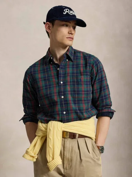 POLO RALPH LAUREN Cămașă | Custom fit oxford verde