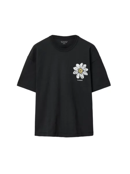 AllSaints Tricou PETALS galben / gri deschis alb murdar negru