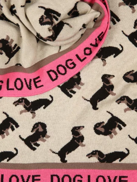 Zwillingsherz Šatka Love is Love béžová / hnedá / malinová čierna