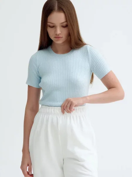 Футболки і поло Estro віскоза/нейлон блакитний