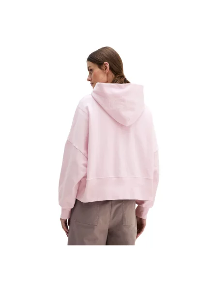 Bluza z kapturem o kroju relaxed fit z czystej bawełny Marc O'polo różowa