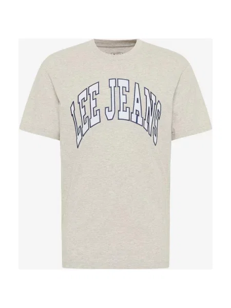 Jasnoszara koszulka z krótkim rękawem Lee Varsity Logo S szara