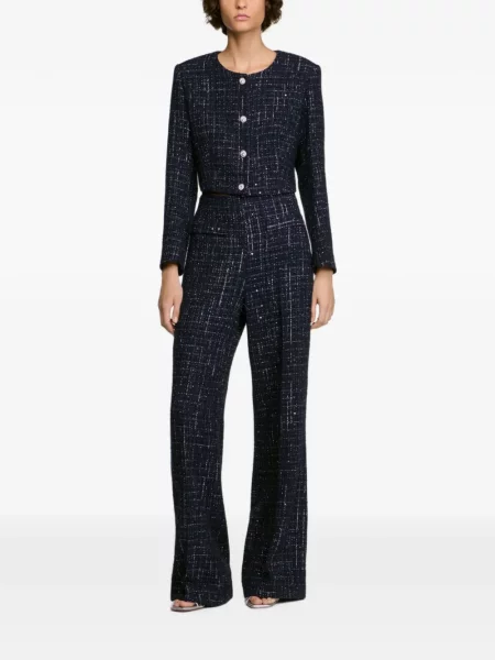 Flitteres tweed nadrág Sandro kék