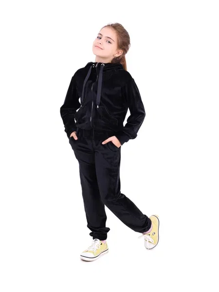 Велюровий Дитячий Спортивний костюм Timbo чорний