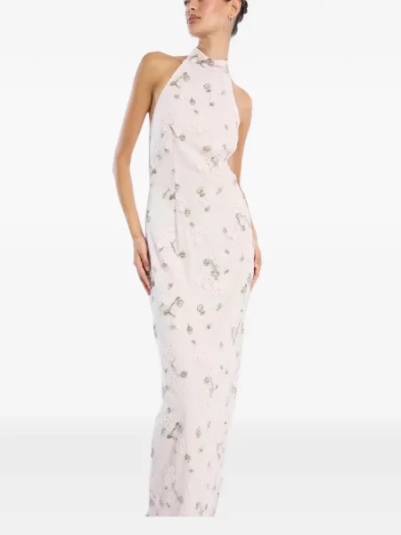 Rochie maxi Rotate Birger Christensen cu mărgele roz