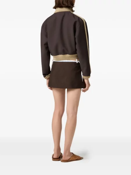 Μπουφάν Miu Miu mohair καφέ