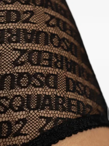 Body Dsquared2 din dantelă cu autograf negru