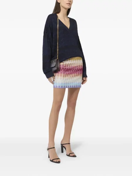 Fustă Missoni tricotate roz