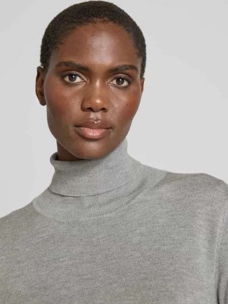Sweter z wywijanym kołnierzem o kroju slim fit z mieszanki model ‘MAFA’ Ichi