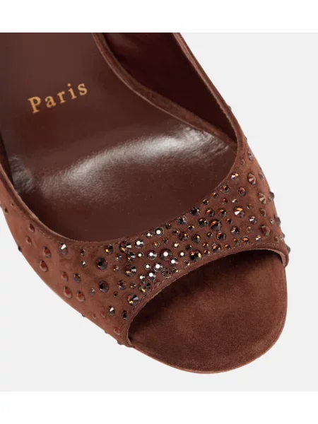 Semišové sandále Christian Louboutin hnedá