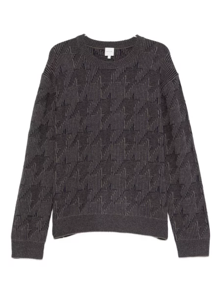 Pulover Paul Smith cu imprimeu geometric maro