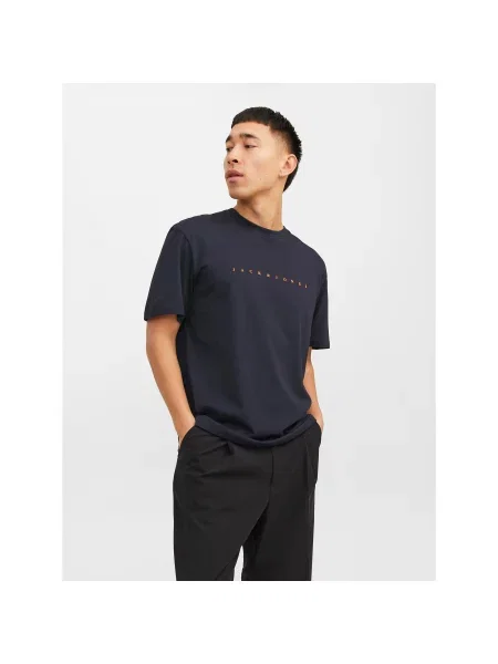 Jack&Jones T-shirt Star Tamnoplava Relaxed Fit plava