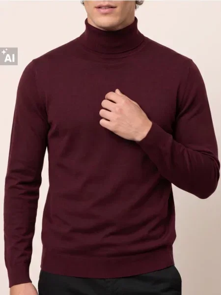 Sinsay Klasický rolák s bavlnou kaštanová
