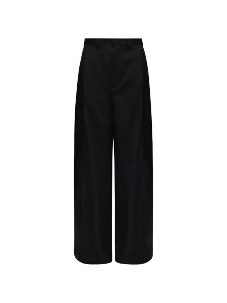 Pantaloni palazzo Mm6 Maison Margiela din satin negru