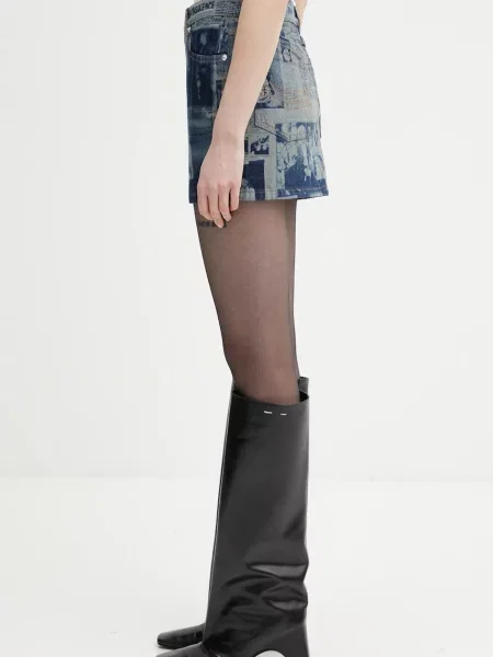 Τζιν φούστα Jean Paul GAULTIER Newspaper Print μπλε