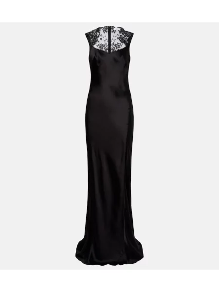 Rochie Mcqueen din satin negru
