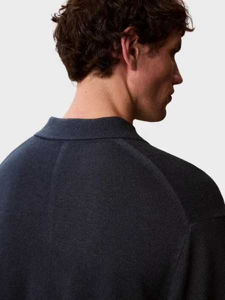 Лляне поло Calvin Klein синє