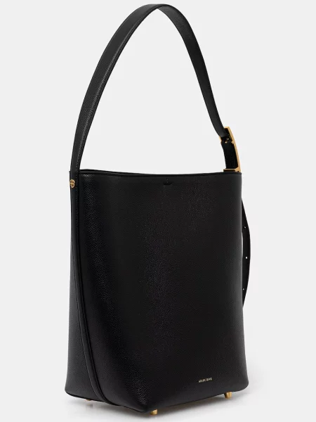 Anine Bing ELLY BUCKET BAG GRAINED LEATHER BLACK μικρή τσάντα γυναικεία μαύρο