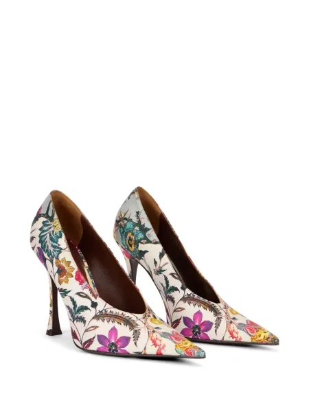 Pantofi cu toc Roberto Cavalli cu model floral cu imagine