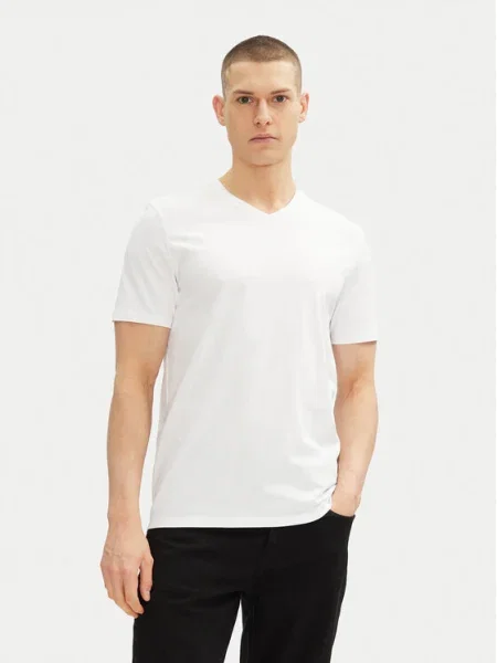 Tricou Calvin Klein Jeans scurt alb