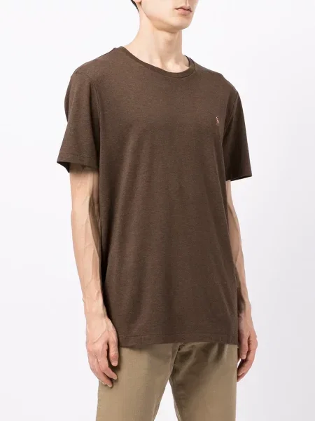Tricou Polo Ralph Lauren cu dungi clasic cu broderie maro