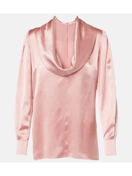 Bluză Dolce&gabbana din satin drapată roz