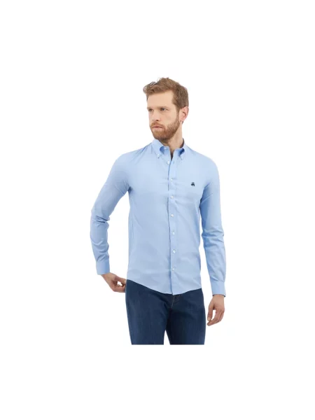 Koszula Brooks Brothers z długim rękawem z kołnierzem niebieska
