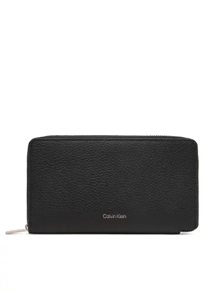 Calvin Klein Pénztárca Foil Emboss Long Zip Fold fekete