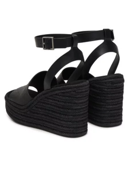 Espadrile Calvin Klein Wedge Espad 70 Aop Lth črna