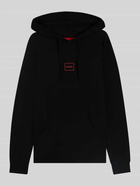 Bluza z kapturem krój regular fit z Mieszanka bawełny Model LAZE' Hugo czarna