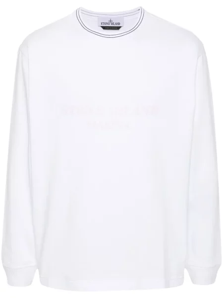 Hanorac Stone Island cu imagine alb
