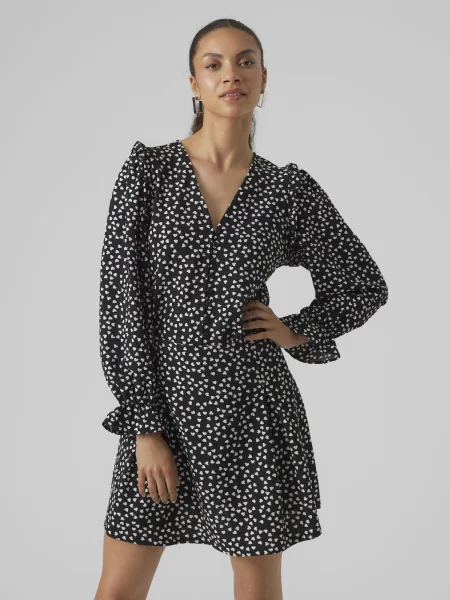 VERO MODA Bluză negru alb