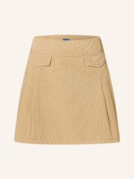Hugo Blue spódnica mini rozkloszowana beżowy