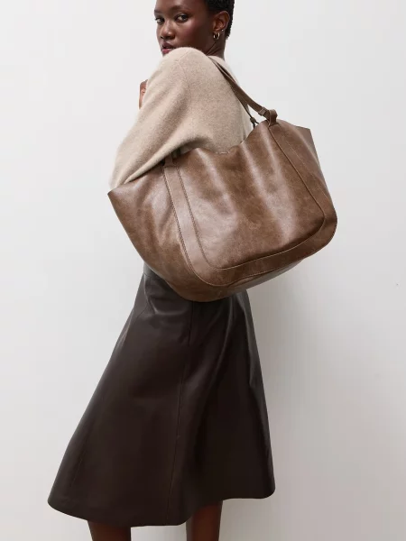 Műbőr shopper táska Answear.lab barna
