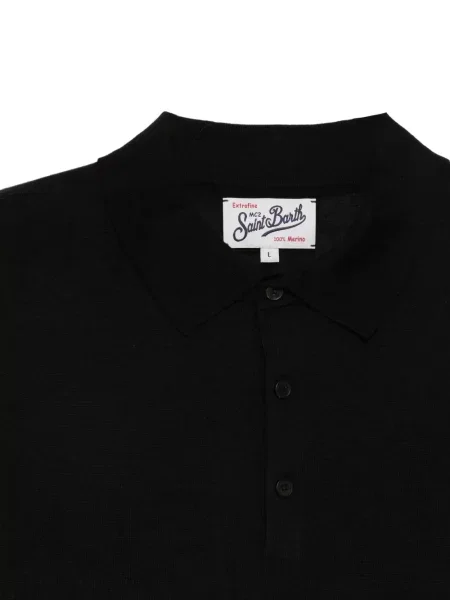 Lung tricou polo Mc2 Saint Barth negru