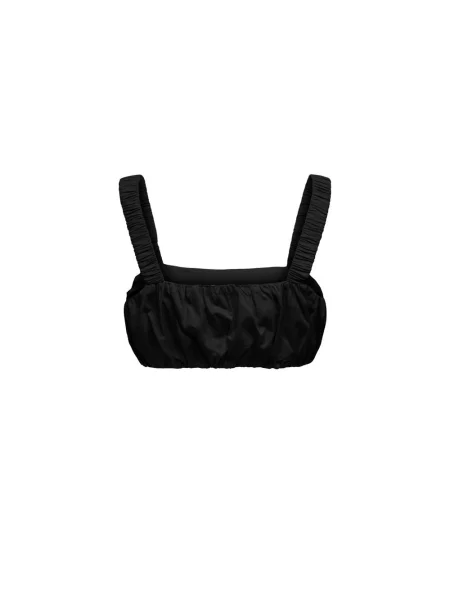 Top Only na ramiączkach o krotszym kroju czarny