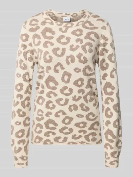 Sweter z dzianiny z mieszanka model TIF' Vila beżowy