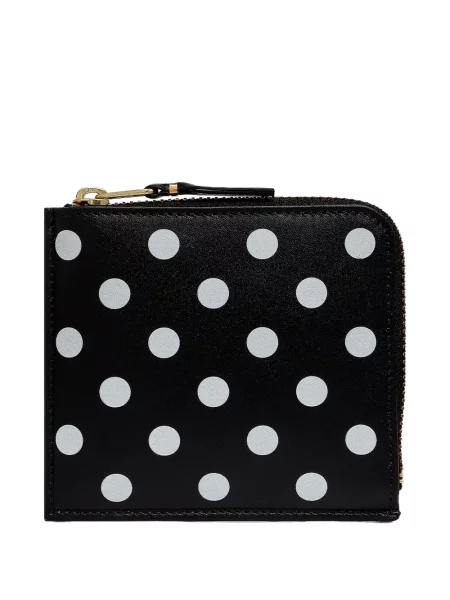 Portofel Comme Des Garcons Play cu buline cu imagine negru