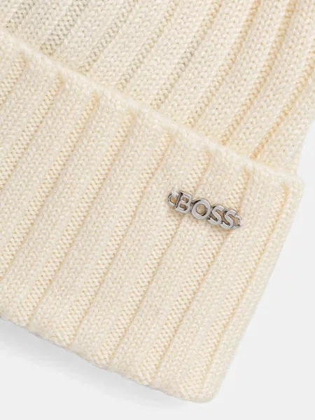 Шерстяная шапка Boss белая