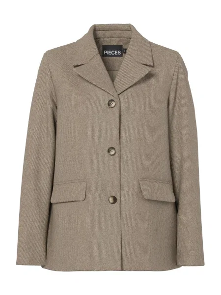 PIECES Geacă de primăvară-toamnă PCBianka gri taupe / murdar alb