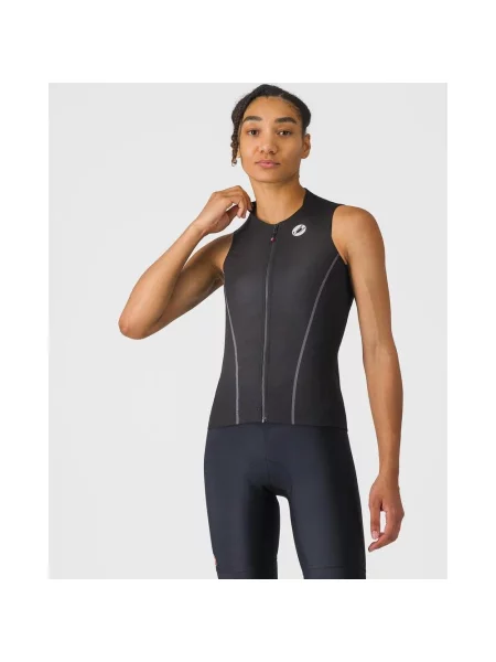 Koszulka rowerowa Castelli Anima Flow czarno-biała XS biała