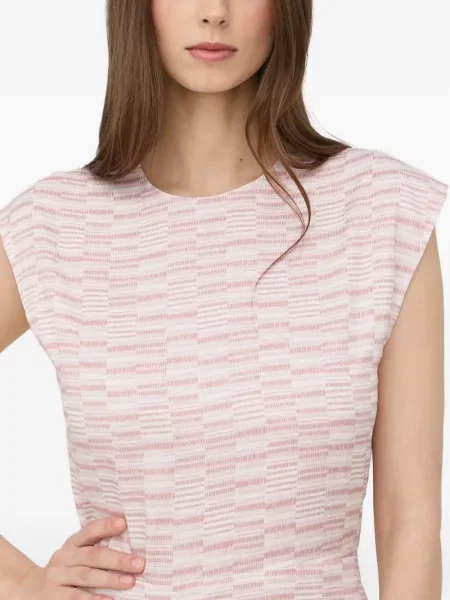 Sukienka Tiger Of Sweden asymetryczna w tygrysie prążki garniturowa różowa