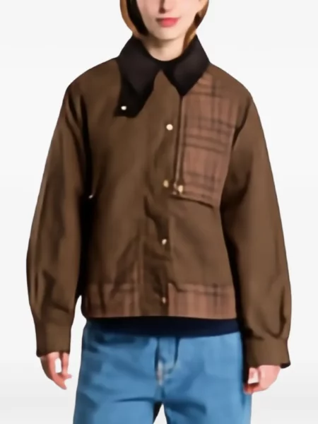 Kostkovaná casual bunda Barbour hnědá
