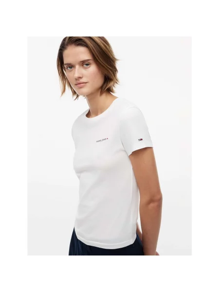 Tommy Jeans Póló Ess Logo Fehér bézs